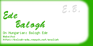 ede balogh business card